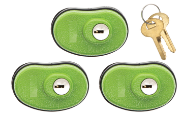 Lockdown 1118825 Keyed Trigger Lock Green Rubber 3 Pack - Universal Fit