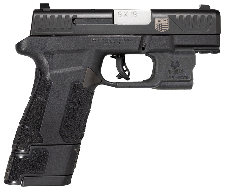 Diamondback DBAM29 Sub-Compact 9mm Luger 3.5" 12+1/17+1 Semi-Auto Pistol w/Viridian Laser & Holster