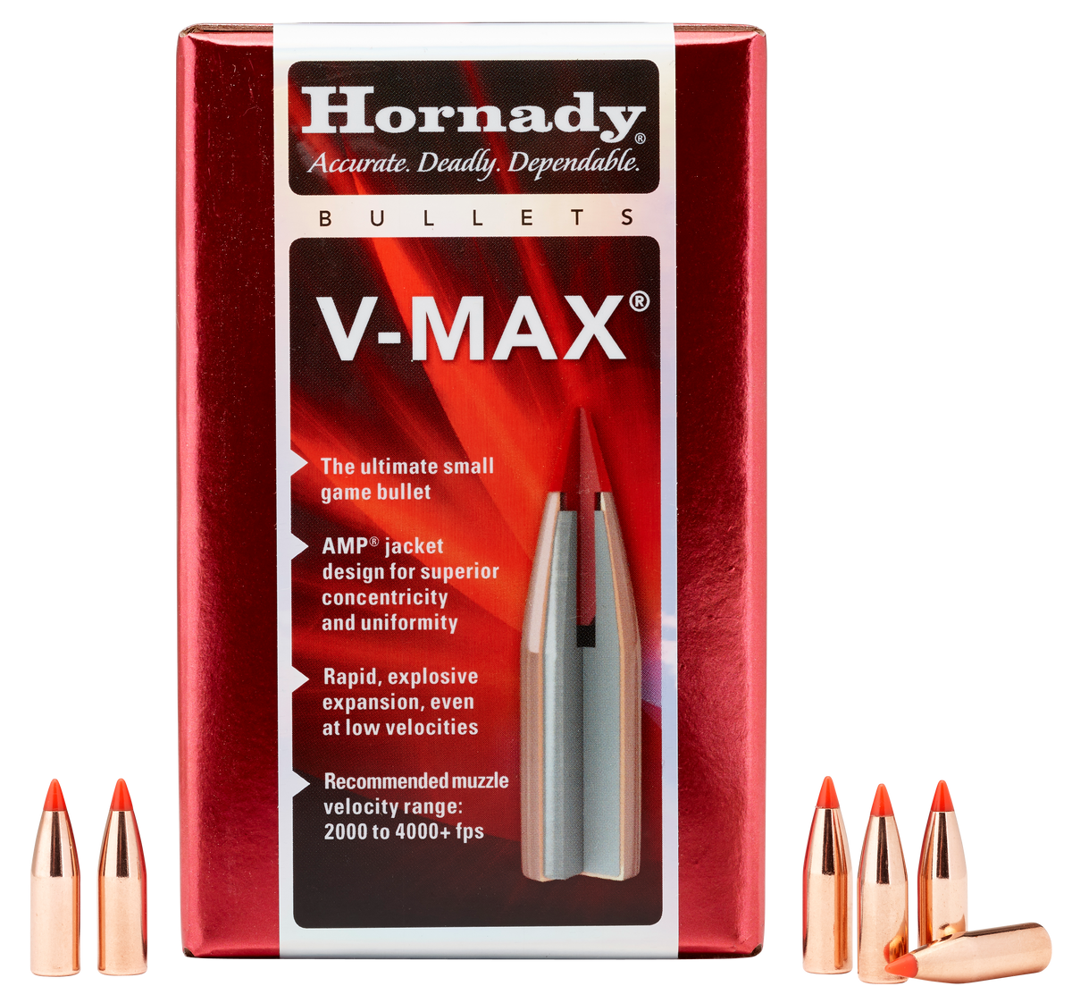 Hornady V-Max 6mm .243 65gr Varmint Reloading Bullets - 100/Box