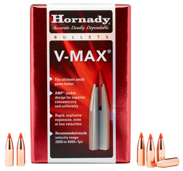 Hornady V-Max 6mm .243 65gr Varmint Reloading Bullets - 100/Box