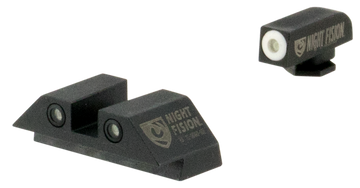 Night Fision GLK001003WGW Perfect Dot Tritium Night Sights for Glock 17/17L/19/22 - Green Tritium White Outline / Square Front & Rear