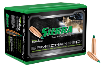 Sierra Tipped GameKing 22 Cal 64gr Polymer Tip Boat Tail Reloading Bullets - 100/Box