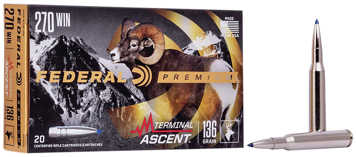 Federal Premium Terminal Ascent 270 Win 136gr 20rd - Box or Case