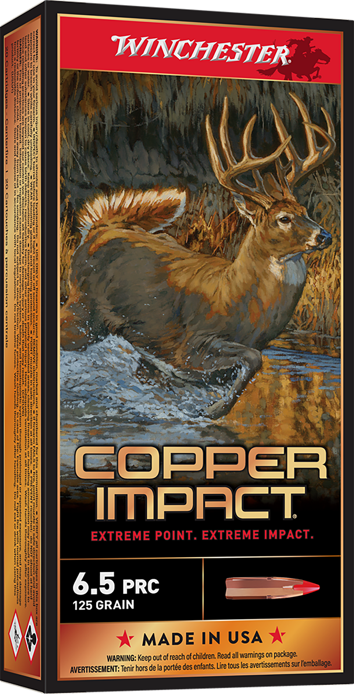 Winchester Ammo Copper Impact 6.5 PRC 125gr Copper Extreme Point Lead-Free - Box or Case