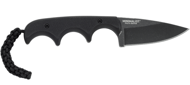 Columbia River CRKT 2384KC Minimalist 2.16" Fixed Drop Point Plain Black Stonewash 5Cr15MoV Black G10