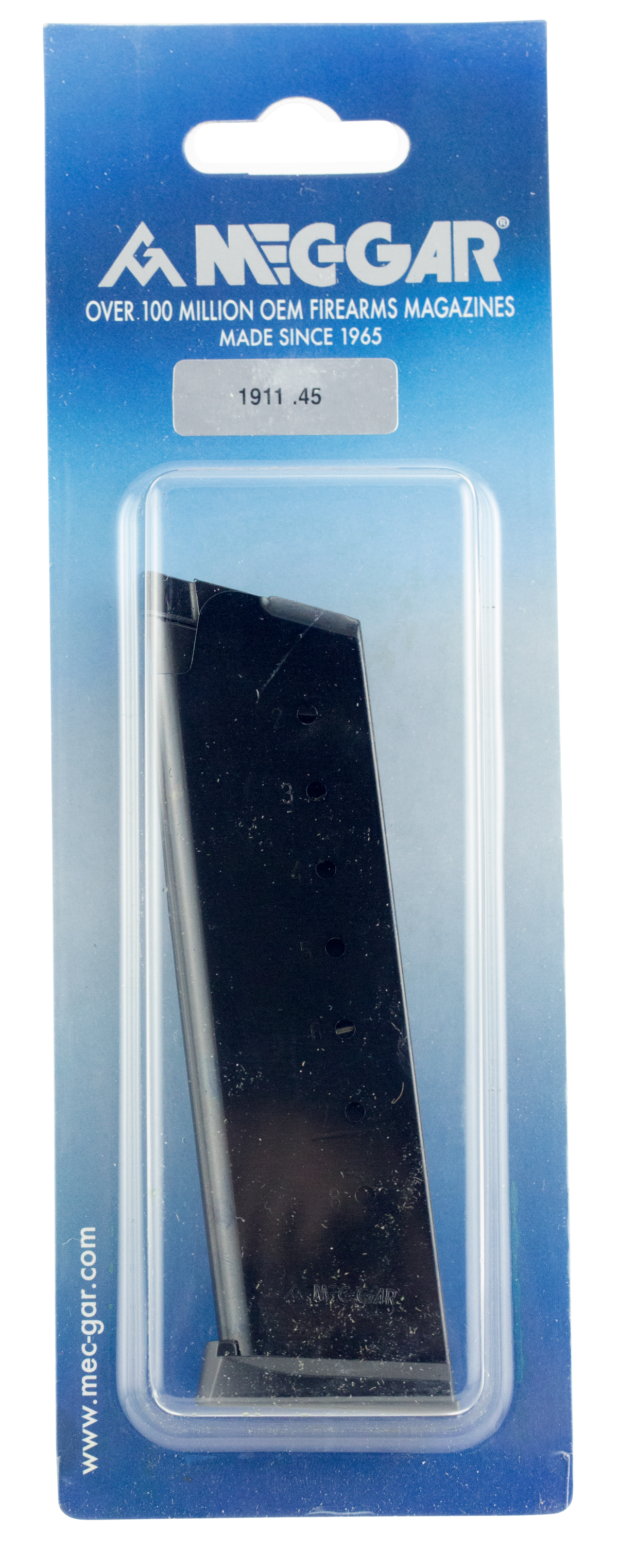 Mec-Gar 1911 Government 45 ACP 8rd Carbon Steel Magazine - Blued