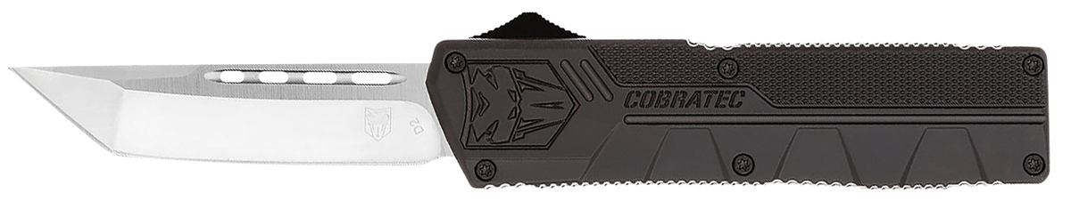 CobraTec Lightweight 3.25" OTF Tanto Plain D2 Steel Black Aluminum Handle
