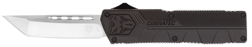 CobraTec Lightweight 3.25" OTF Tanto Plain D2 Steel Black Aluminum Handle