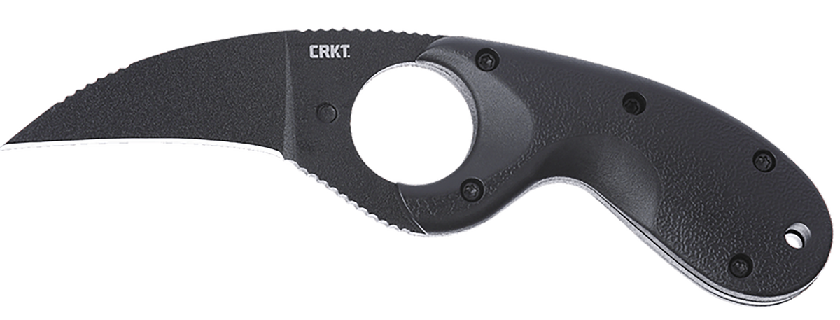 Columbia River CRKT 2516K Bear Claw 2.39" Fixed Hawkbill Plain Black Powder Coated AUS-8A SS Blade Black GRN Handle