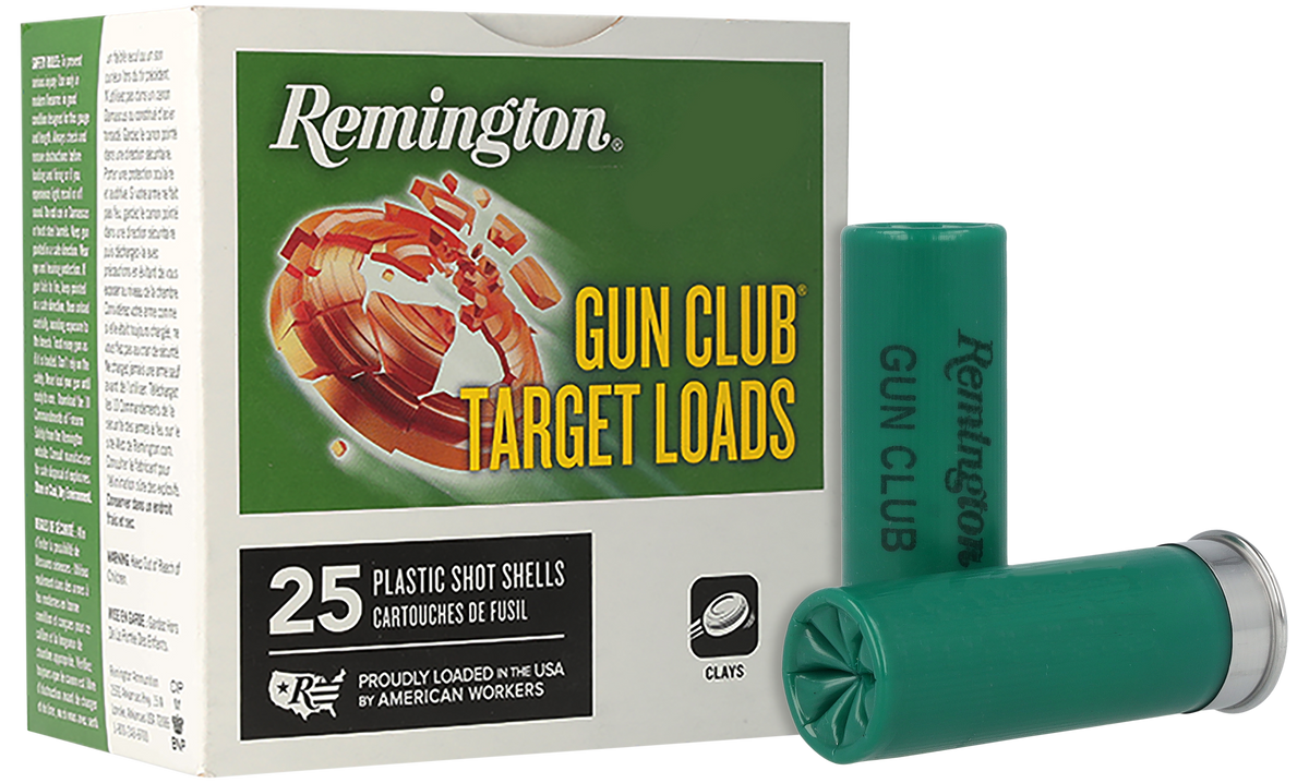 Remington Ammunition Gun Club 12 Gauge 2.75" 1 1/8 oz #8 Lead Shot 25 Rd - Box or Case