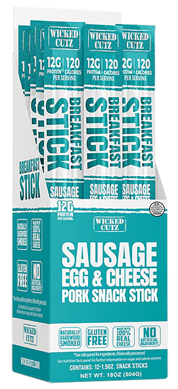 Wicked Cutz Sausage Egg & Cheese Breakfast Sticks 1.5 oz 12-Pack