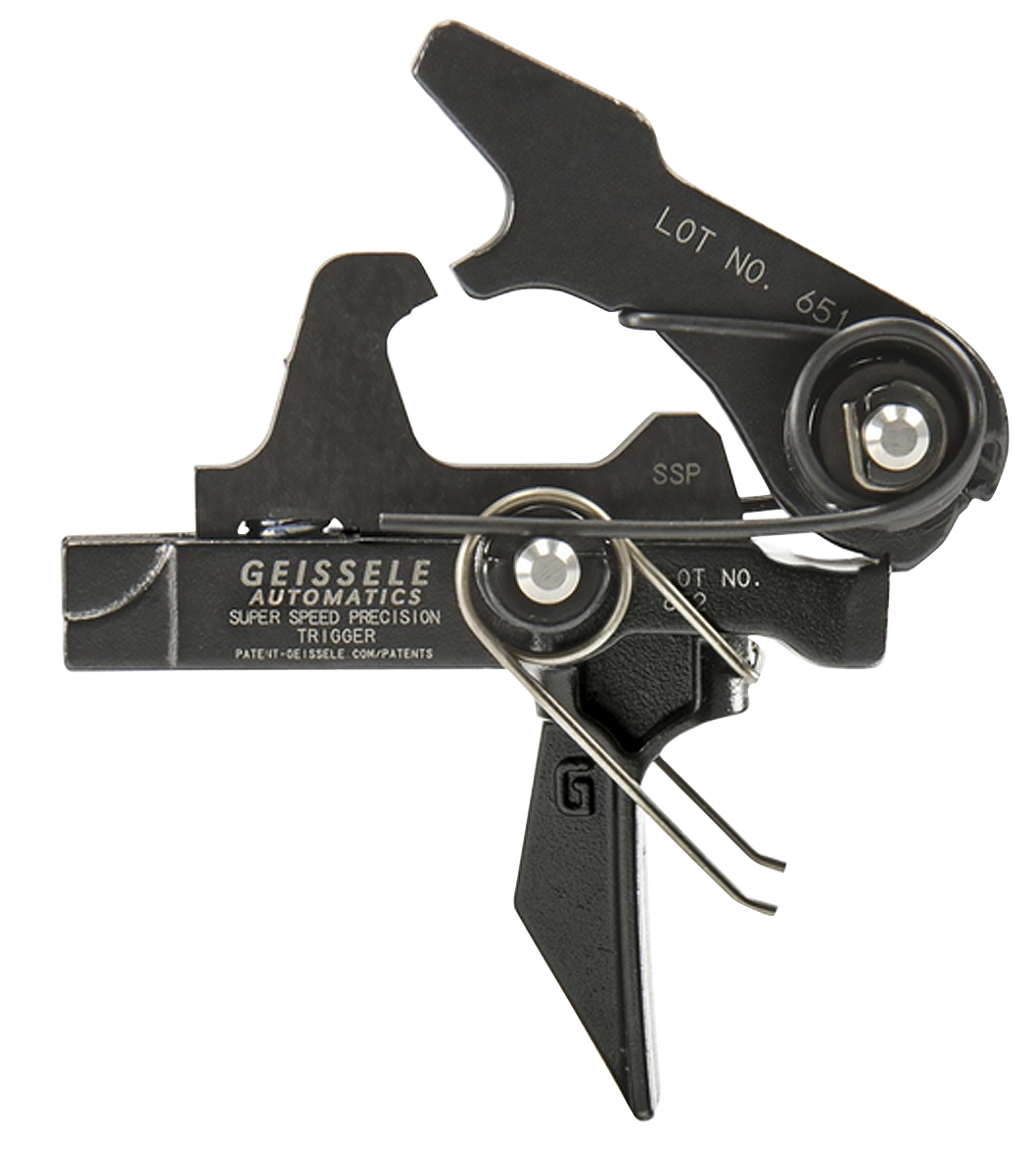 Geissele Automatics SSP Flat Bow AR-15 Single-Stage Trigger - Mil-Spec Steel - Black Oxide - 3.5-4.5 lbs