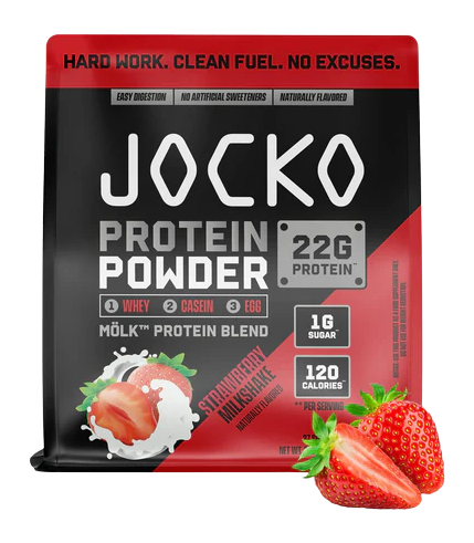 Jocko Fuel Strawberry Milkshake Whey Protein Powder 2 lb Bag