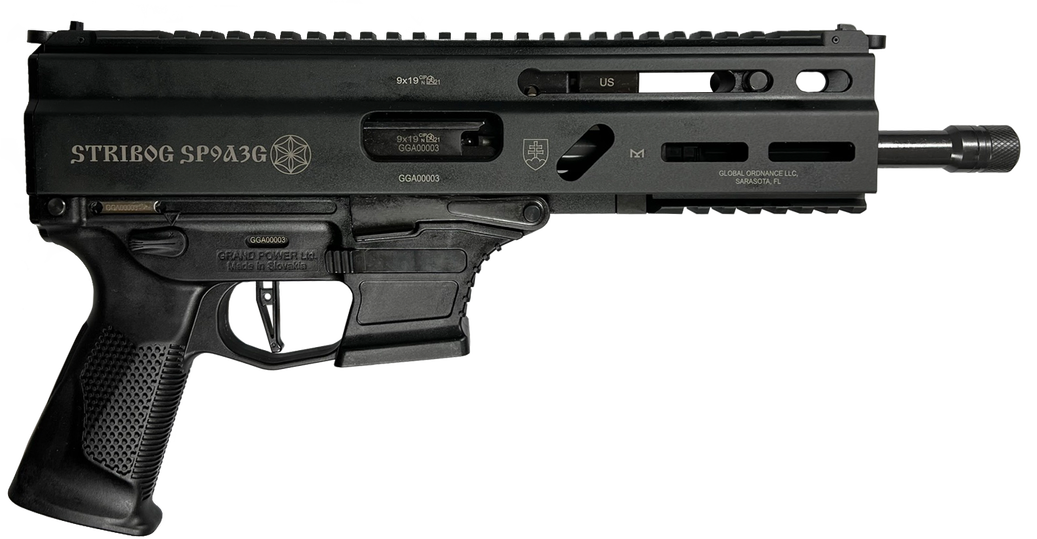 Grand Power Stribog SP9A3G 9mm Luger 8" 30+1 Semi-Auto Pistol