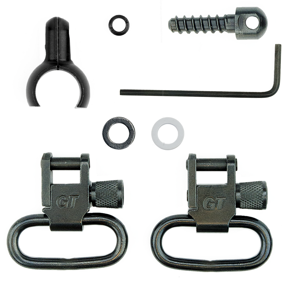 GrovTec GTSW43 Swivel Set .630"-.675" Tube 1" Loop Black Steel
