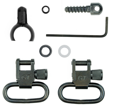 GrovTec GTSW43 Swivel Set .630"-.675" Tube 1" Loop Black Steel