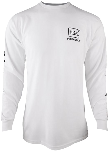 Glock Perfection Long Sleeve Tee White 2XL Pre-Shrunk Cotton