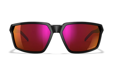 Wiley X Sierra M/L Red Mirror Lens Polycarbonate Gloss Black Frame Safety Glasses