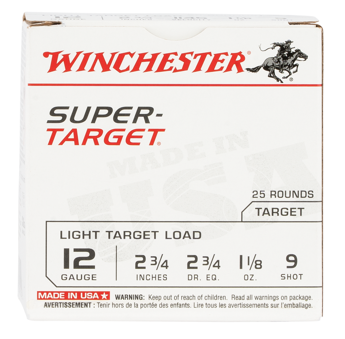Winchester Ammo Super-Target Light Target 12 Gauge 2.75" 1-1/8 oz #9 Shot 25 Rd - Box or Case