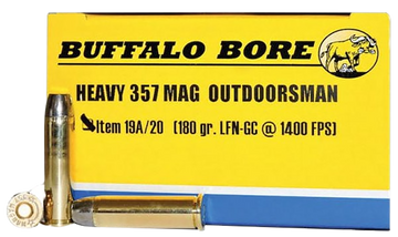 Buffalo Bore Ammunition Outdoorsman Strictly Business 357 Mag 180gr Hard Cast Flat Nose 20 Rd Box - Box or Case