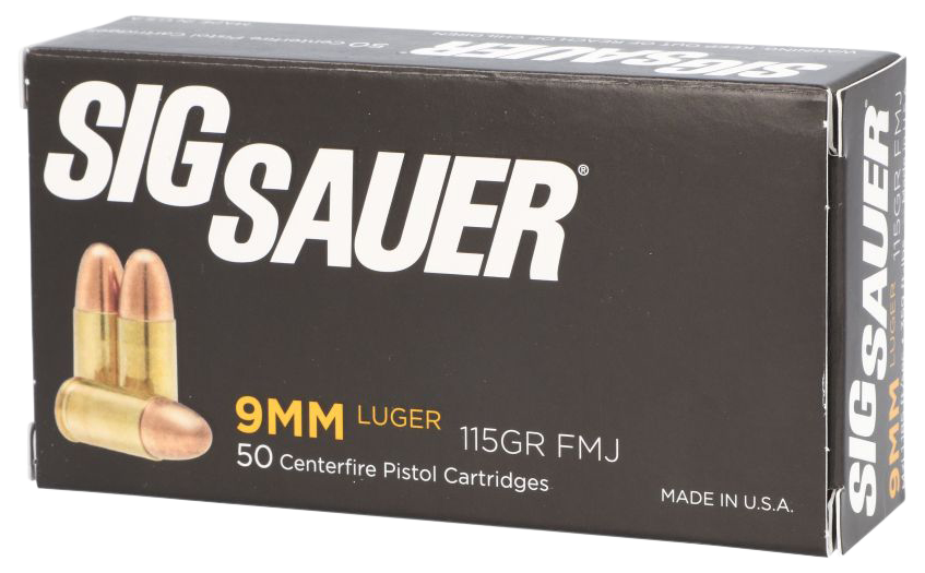 Sig Sauer Elite Ball 9mm Luger 115gr FMJ 50 Rd - Box or Case