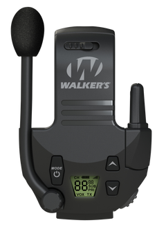 Walkers Game Ear Razor Walkie-Talkie Attachment 22-Ch 2-3 Mile Range VOX Hands-Free - Black