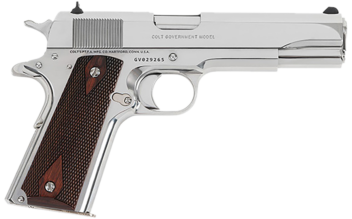 Colt Mfg 1911 Government 45 ACP 5" 8+1 SAO Pistol - Bright Stainless