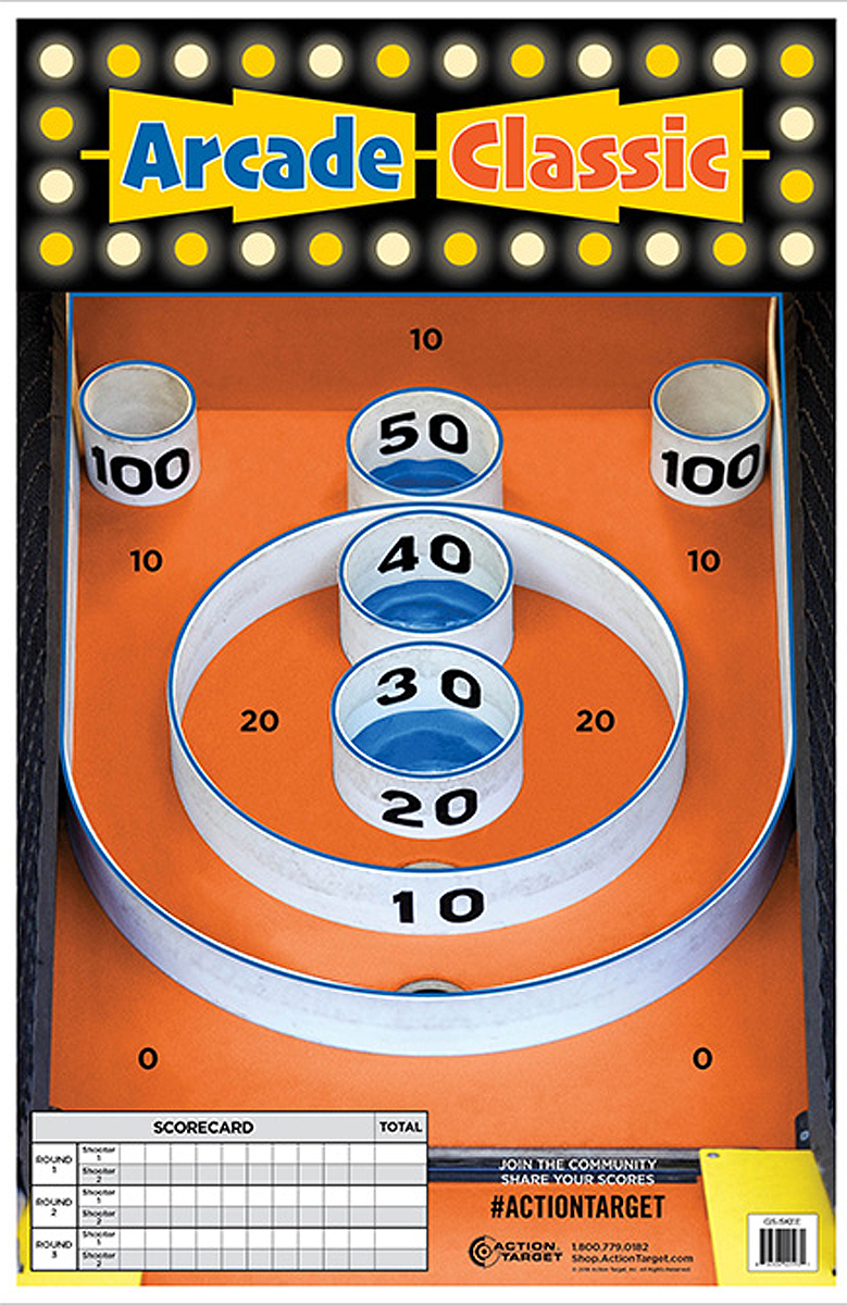 Action Target Entertainment Skee-Ball Paper Hanging Target 23" x 35" Multi-Color 100/Box