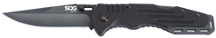 S.O.G Salute 3.62" Folding Clip Point Plain 8Cr13MoV Black G10 Handle