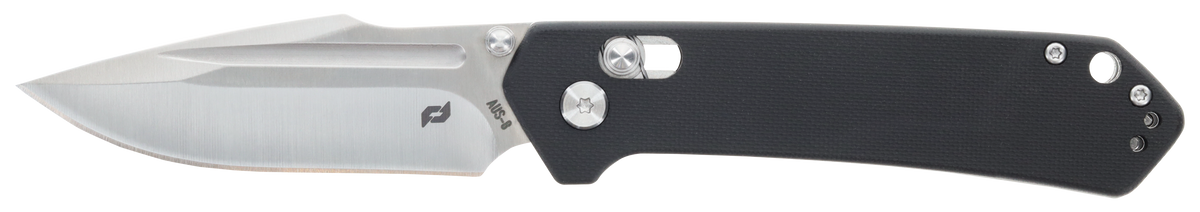 Schrade Divergent 3.06" Folding Modified Drop Point Plain Satin AUS-8A SS Blade Black G10 Handle