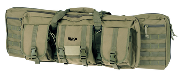 RUKX Gear Tactical Double Gun Case 36" Green 600D Polyester - Holds 2 Rifles