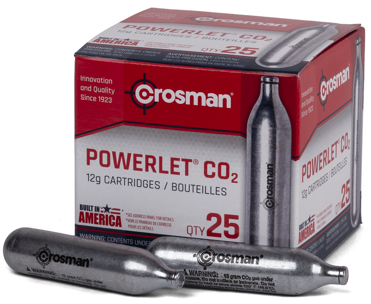 Crosman 2311 Powerlet 12-Gram CO2 Cartridges 25 Per Pkg