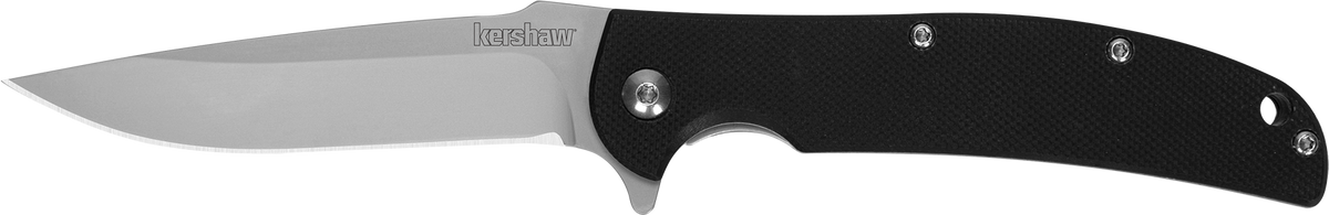 Kershaw Chill 3.10" Folding Drop Point Plain 8Cr13MoV Bead Blasted Black G10