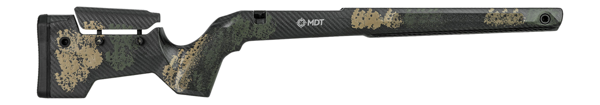 MDT Sporting Goods CRBN Fixed ARCA Chassis System - Tikka T3X Long Action Right Hand - Highland Green / Flat Dark Earth