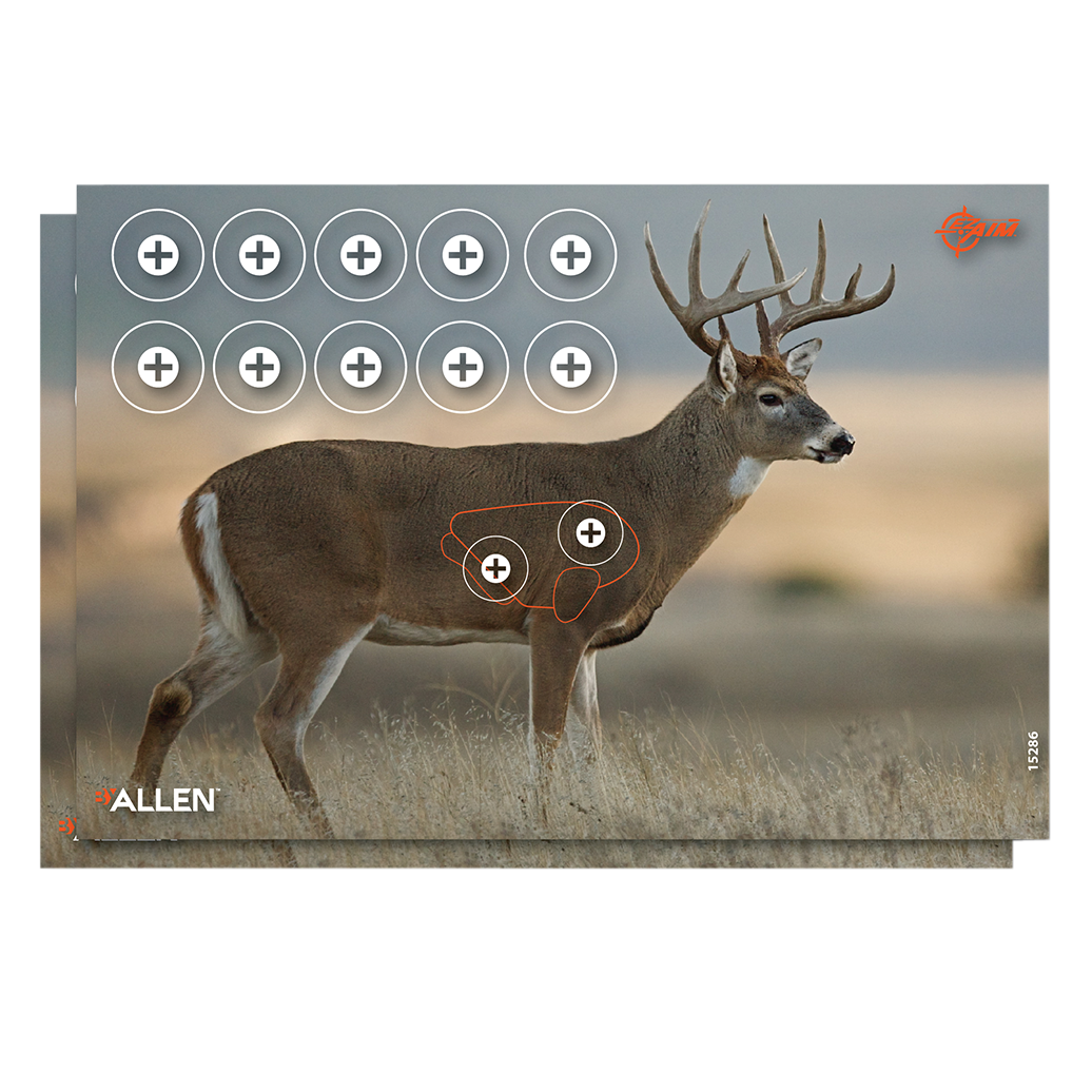 EZ-Aim Whitetail Deer Four Color Paper Hanging Target 23" x 35" 2 Pack
