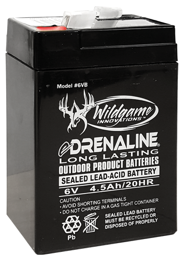 Wildgame Innovations Edrenaline 6V 4.5Ah Rechargeable Sealed Lead-Acid Battery - Black