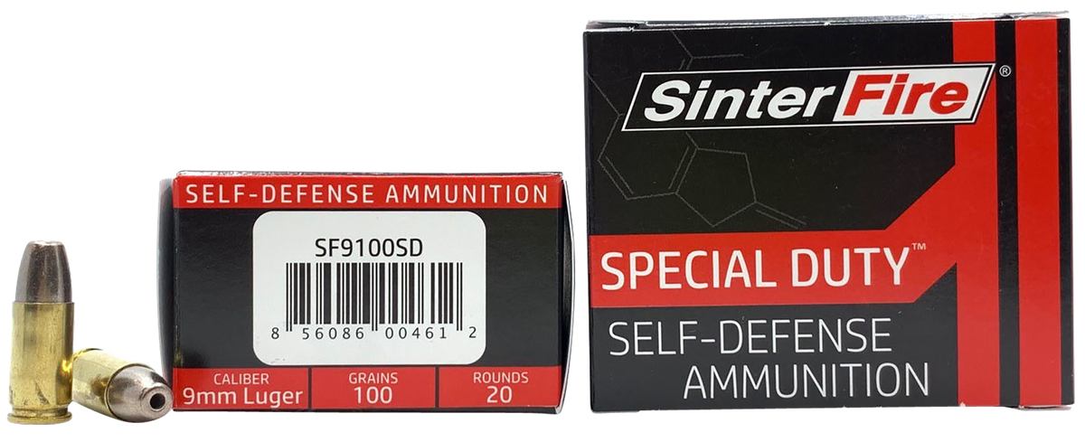 SinterFire Special Duty 9mm Luger 100gr Lead Free Frangible Hollow Point 20rd Box - Box or Case