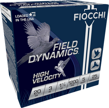 Fiocchi Field Dynamics High Velocity 20 Gauge 3" 1-1/4 oz #5 Shot - Box or Case