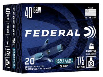 Federal Syntech Defense 40 S&W 175gr Segmented Jacketed Hollow Point 20 Rd - Box or Case