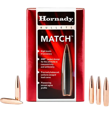 Hornady Match 22 Cal .224 52 gr BTHP Reloading Bullets - 100/Box