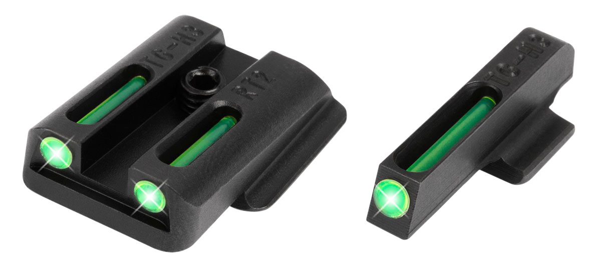 TruGlo TG131RT2 TFO Ruger LC9/9S/380 Green Tritium Fiber Optic Sight Set - Black Nitride