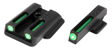 TruGlo TG131RT2 TFO Ruger LC9/9S/380 Green Tritium Fiber Optic Sight Set - Black Nitride