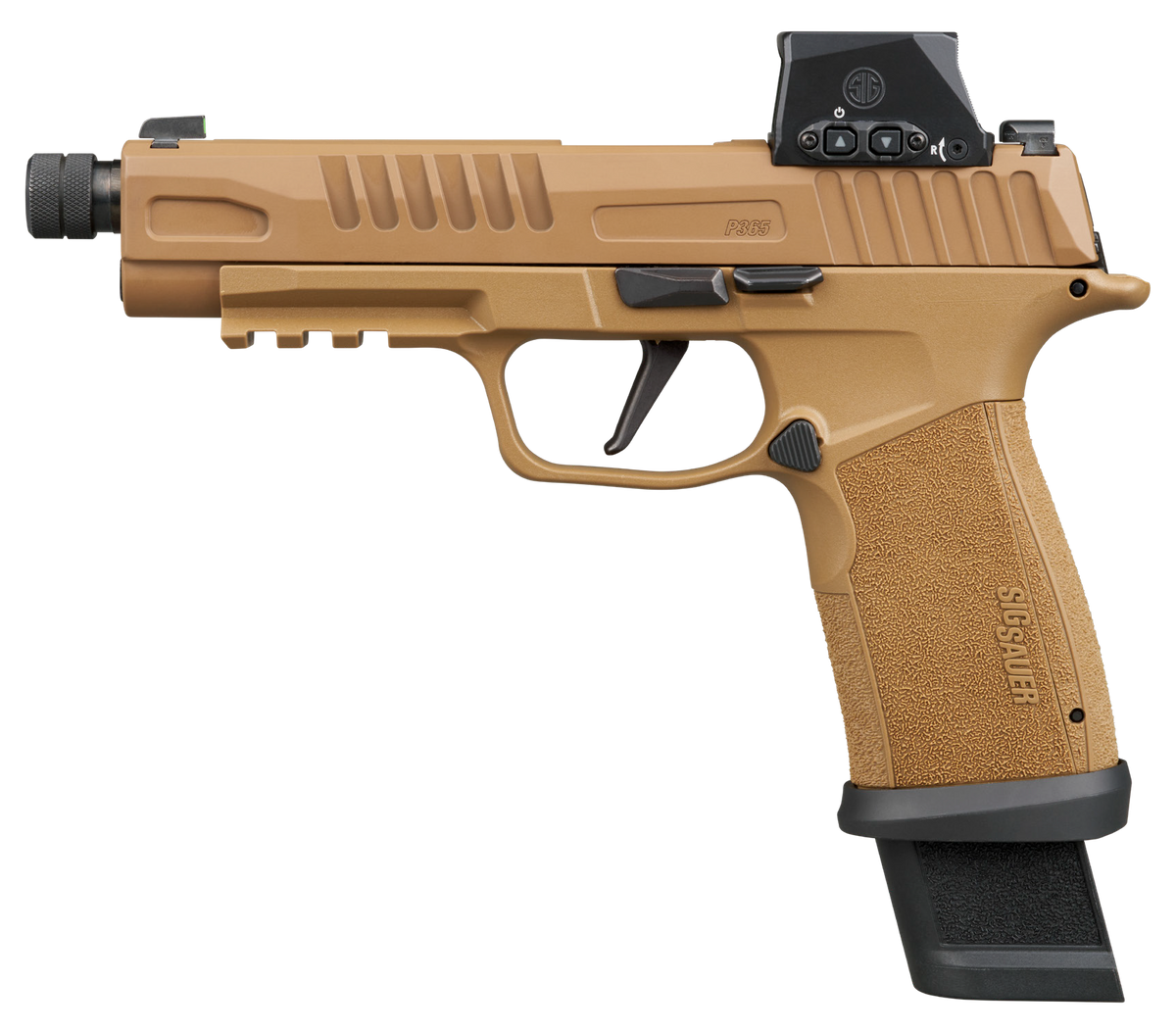Sig Sauer P365 Fuse TACOPS 9mm 5.10" 21+1 Striker-Fired Pistol w/Optic - Coyote