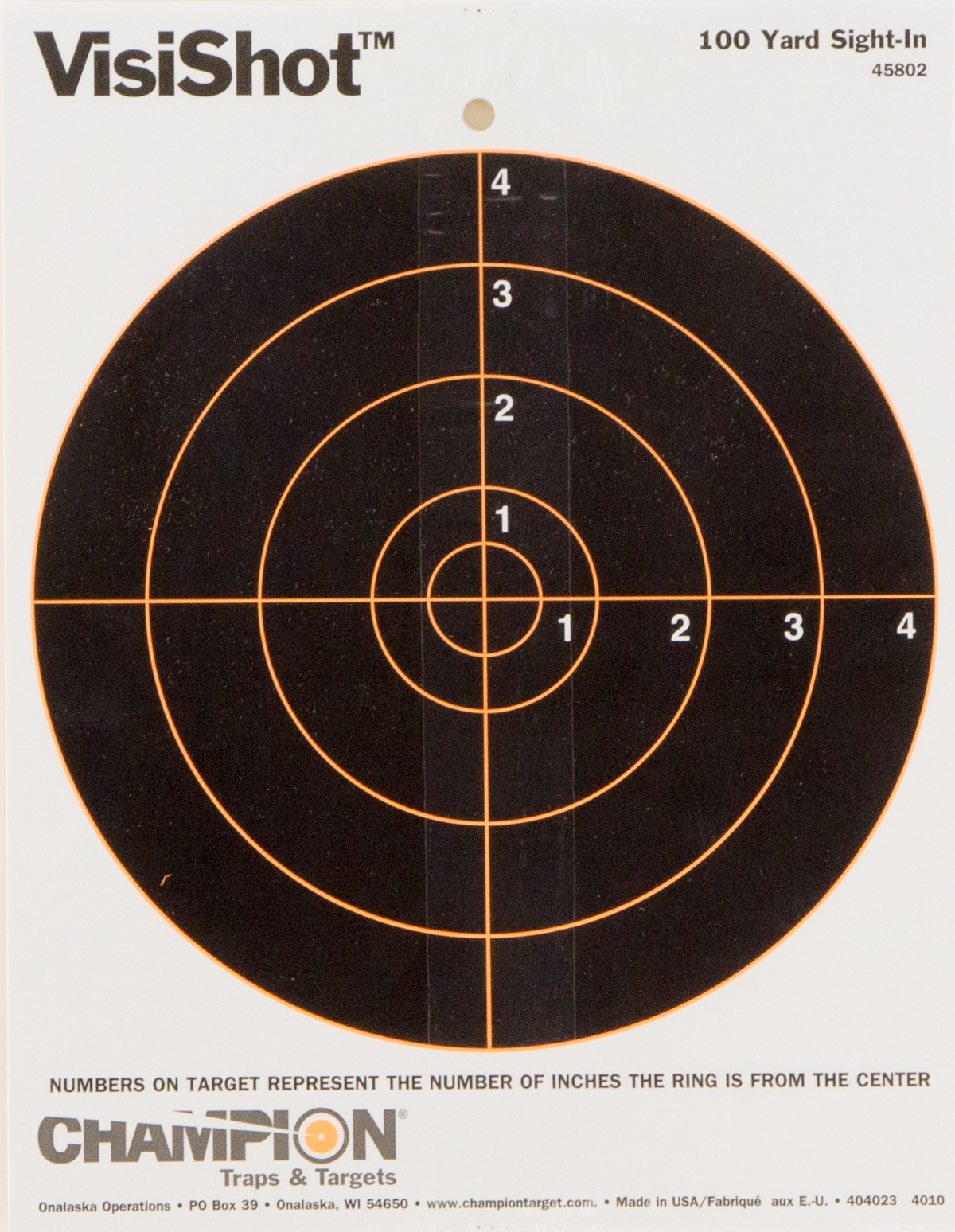 Champion Targets VisiShot Hanging Paper 8" Bullseye Black/White 10 Pack