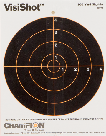 Champion Targets VisiShot Hanging Paper 8" Bullseye Black/White 10 Pack