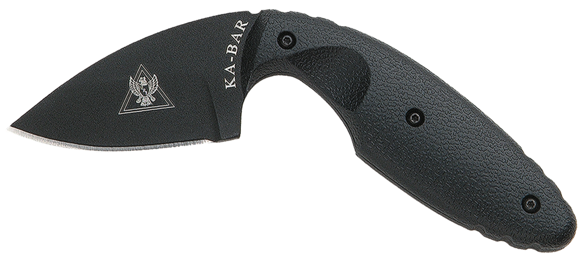 Ka-Bar 1480 TDI Law Enforcement 2.31" Fixed Blade Drop Point Plain AUS-8A Black Zytel