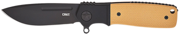 Columbia River K245BKP Homefront Compact 2.91" Folding Plain Black DLC S35VN SS Black/Tan G10 Handle