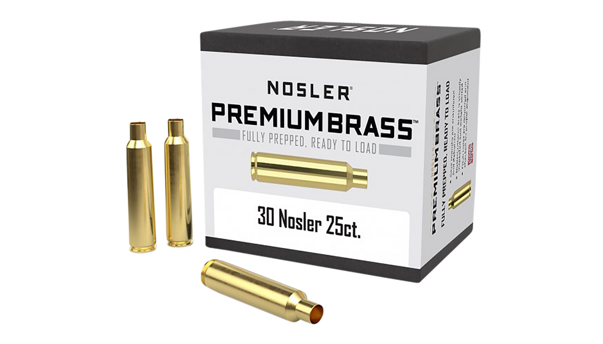 Nosler Premium Brass 30 Nosler Unprimed Rifle Brass 25/Box