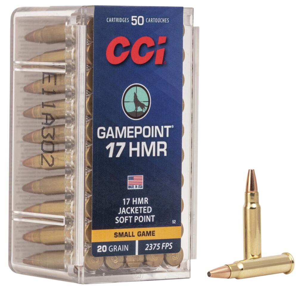 CCI Gamepoint 17 HMR 20gr Jacketed Soft Point - Box or Case