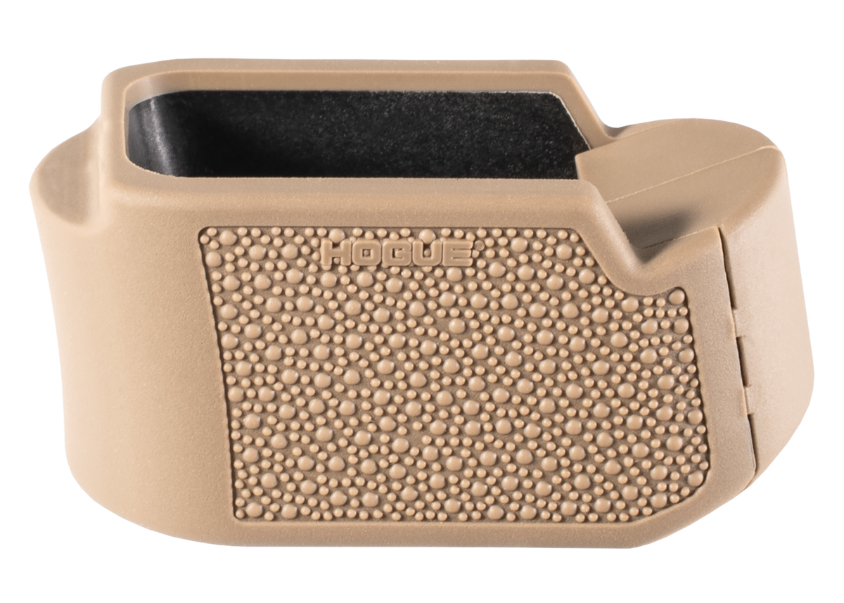 Hogue 18613 Grip Extension Base Pad Fits Glock 19 10/15-Rd Magazines FDE Overmolded Rubber
